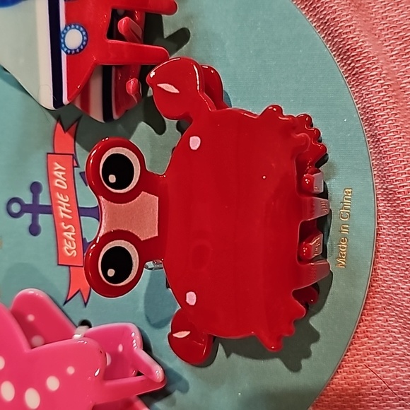 NWOT hair clips claw clip nautical sea octopus whale sailboat crab starfish - Picture 4 of 10